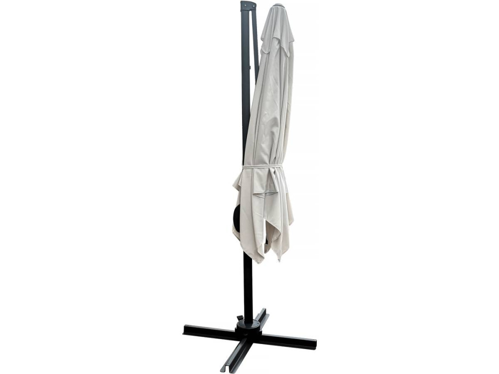 Parasol jardin déporté "Soleil" - Carré - 2.5 x 2.5 m - Ecru