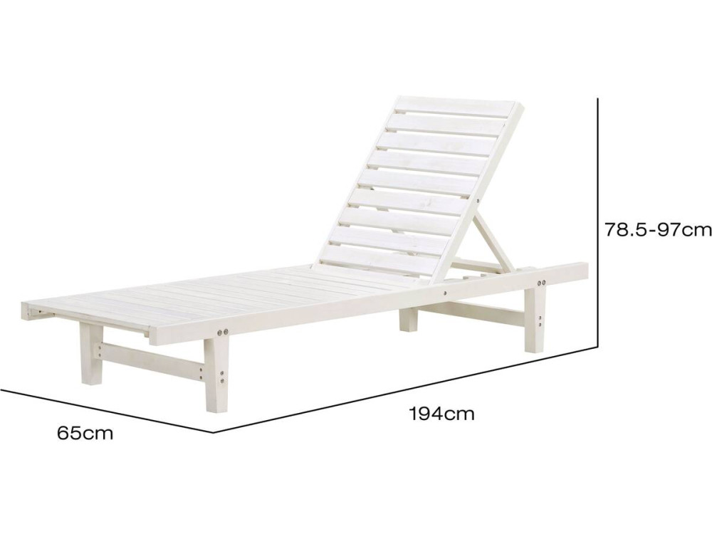Bain de Soleil en bois "Rawai" - Blanc