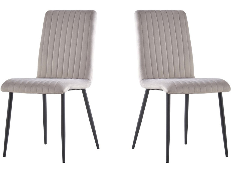 Lot de 2 chaises en velours "Henley" - Gris clair