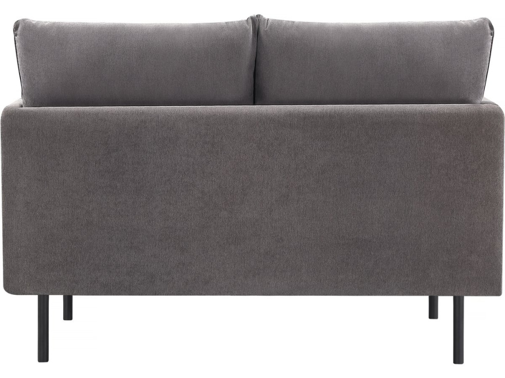 Canapé fixe tissu "Rudy" - 132 x 78 x 88 cm - 2 places - Gris foncé