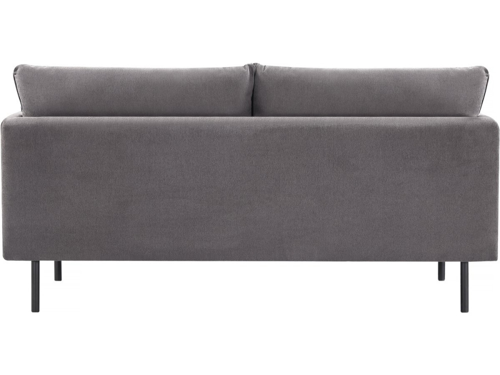 Canapé fixe tissu "Rudy" - 180.5 x 78 x 52 cm - 3 places - Gris foncé