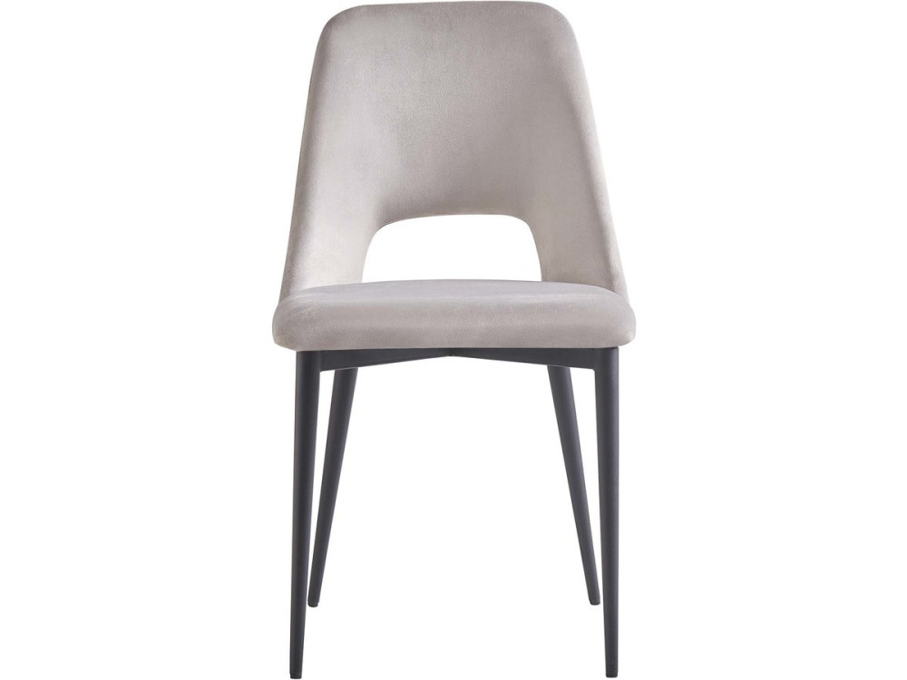 Lot de 2 chaises en velours "Fedora" - Gris clair
