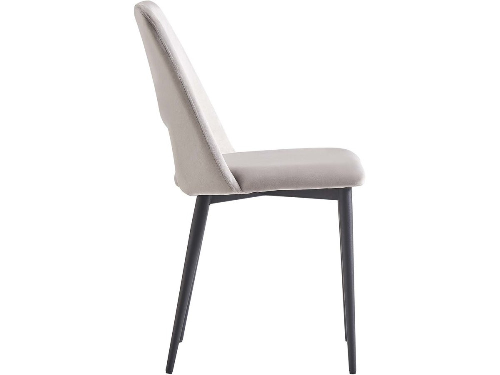 Lot de 2 chaises en velours "Fedora" - Gris clair