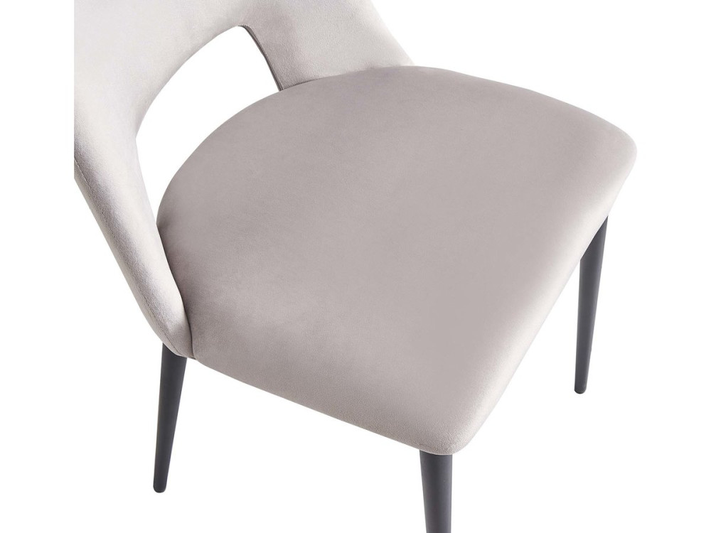 Lot de 2 chaises en velours "Fedora" - Gris clair