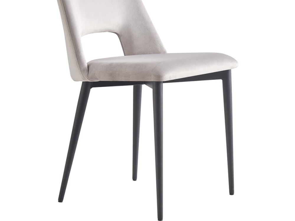 Lot de 2 chaises en velours "Fedora" - Gris clair