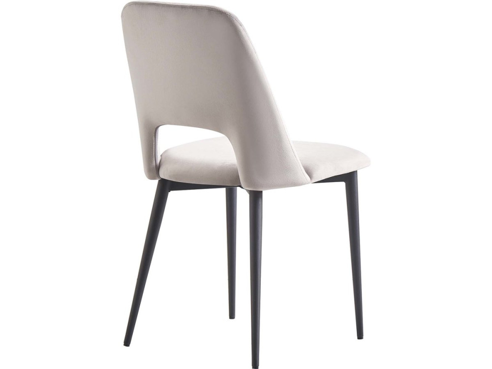 Lot de 2 chaises en velours "Fedora" - Gris clair