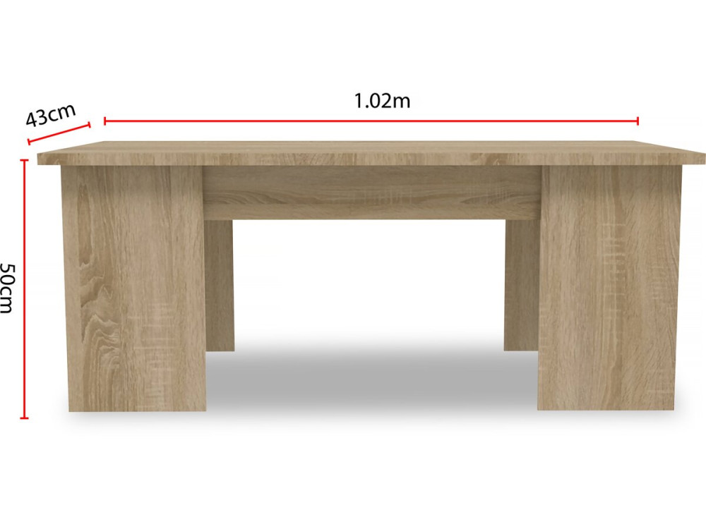 Table basse "Diana" - 102 x 50 x 43 cm - Chêne