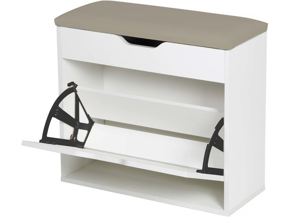 Meuble à chaussures "Wade" - 60 x 23.8 x 68 cm - Blanc