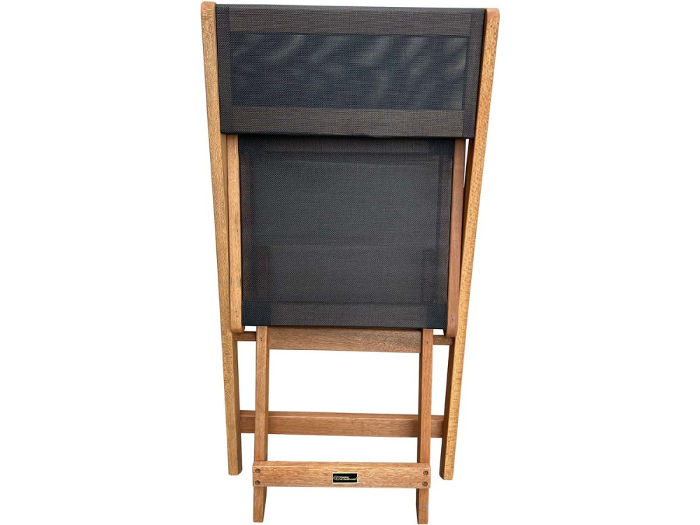 Chaise pliante en bois exotique "Seoul" - Maple - Noir - Lot de 2