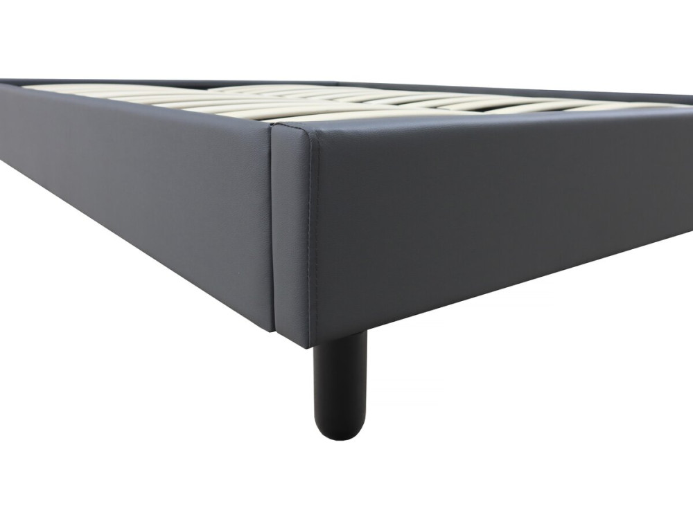 Sommier "Andy" - 160 x 200 cm - PVC - Gris anthracite