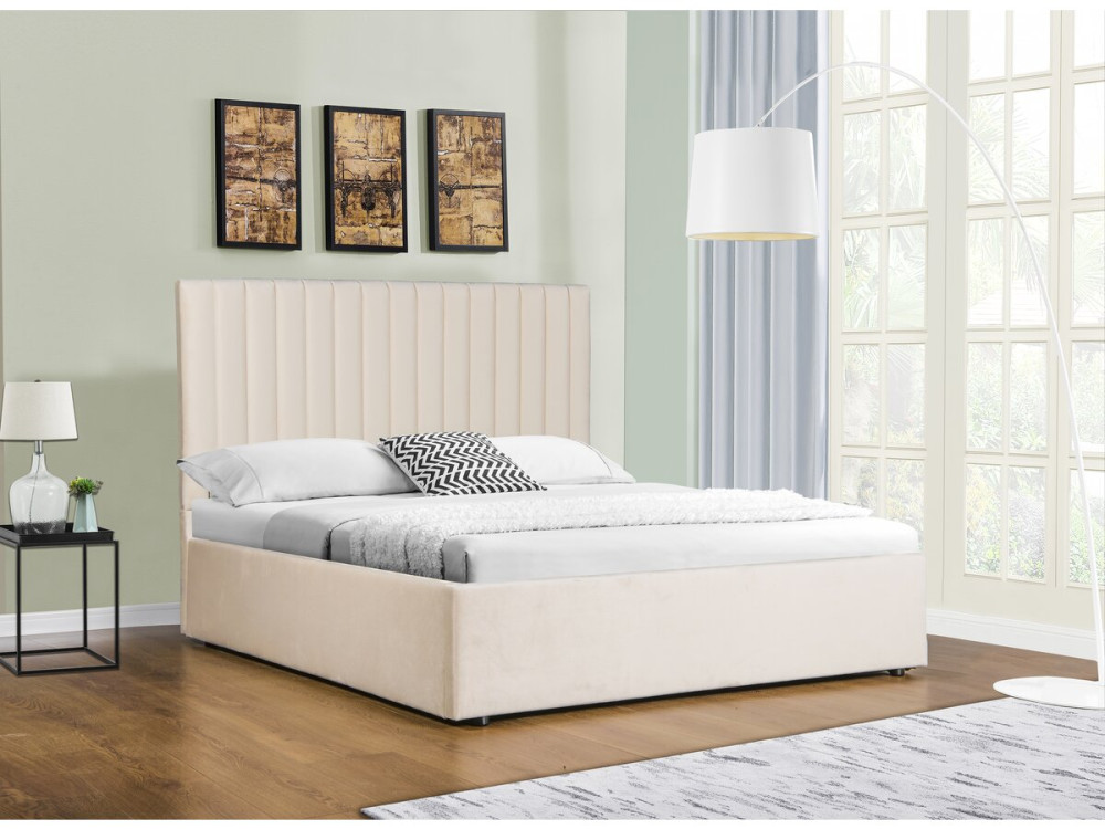 Lit avec coffre "Mia" - 140 x 190 cm - Beige