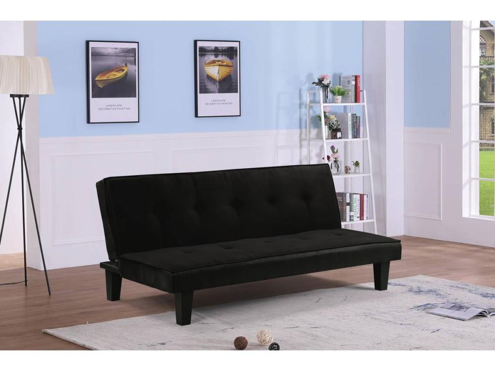 CANAPÉ CLIC-CLAC JOHN - 179 x 91 x 79 cm - 3 places - Noir