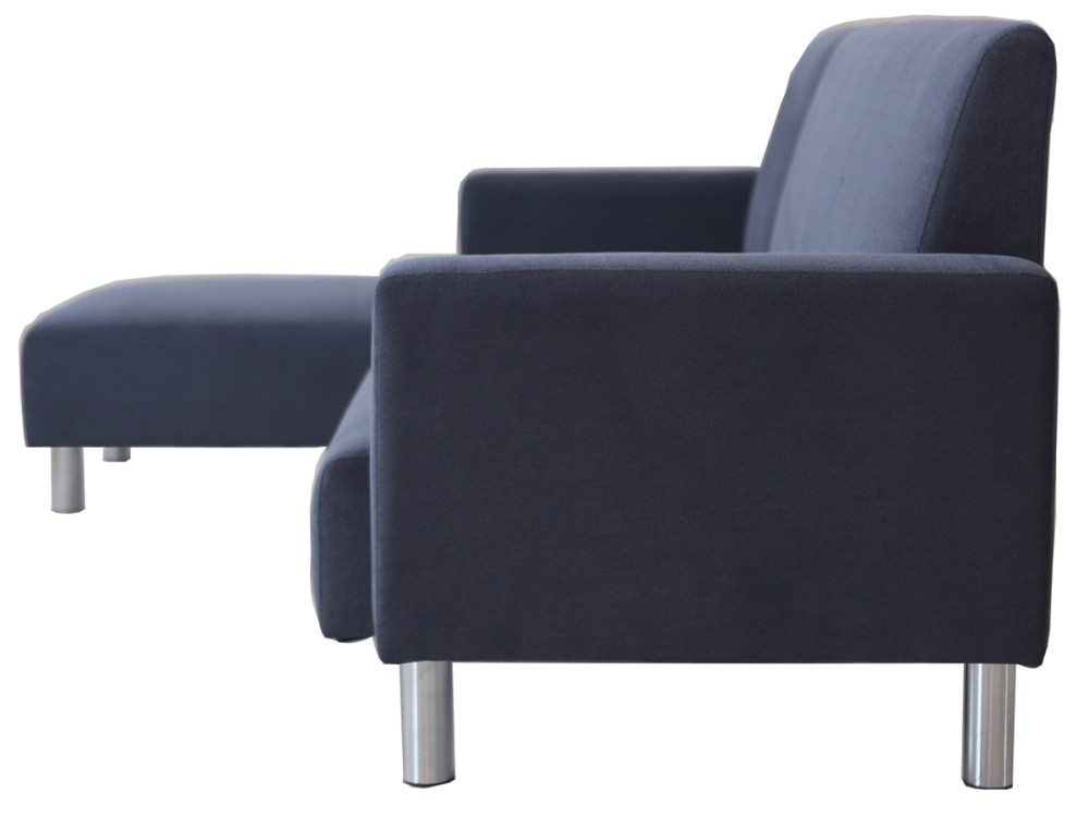 Canapé d'angle tissu réversible "Rio" - 4 places - Gris