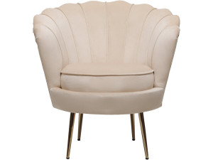 Fauteuil en velours "Floria" - 70 x 73 x 76 cm - Beige