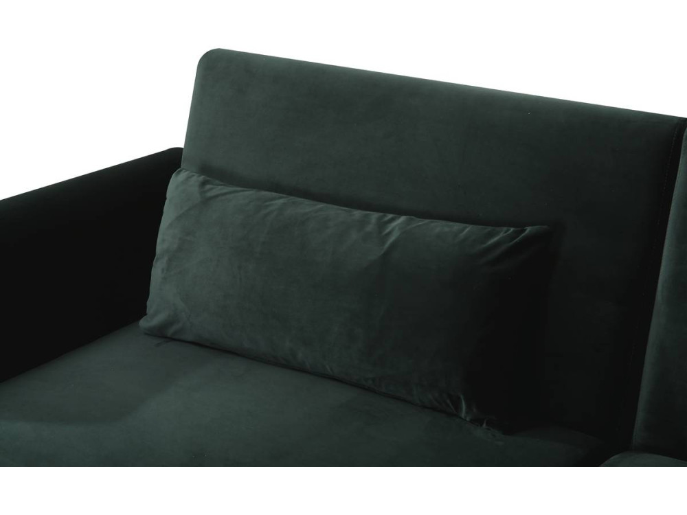 Canapé Clic Clac en velours "Donia" - 203 x 81 x 83 cm - 3 places - Vert foncé