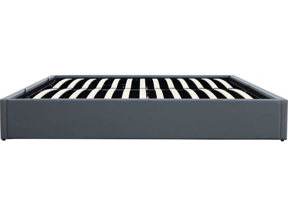 Lit double en PVC avec coffre "Ava" - 140 x 190 cm - Gris
