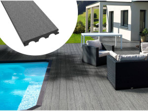 Pack 10 m² - Lames de terrasse composite pleines - Gris