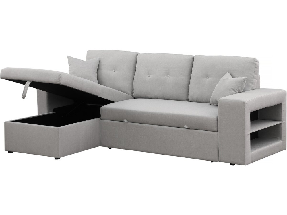 Canapé d'angle convertible/réversible "Axel" - 3 places - Gris clair