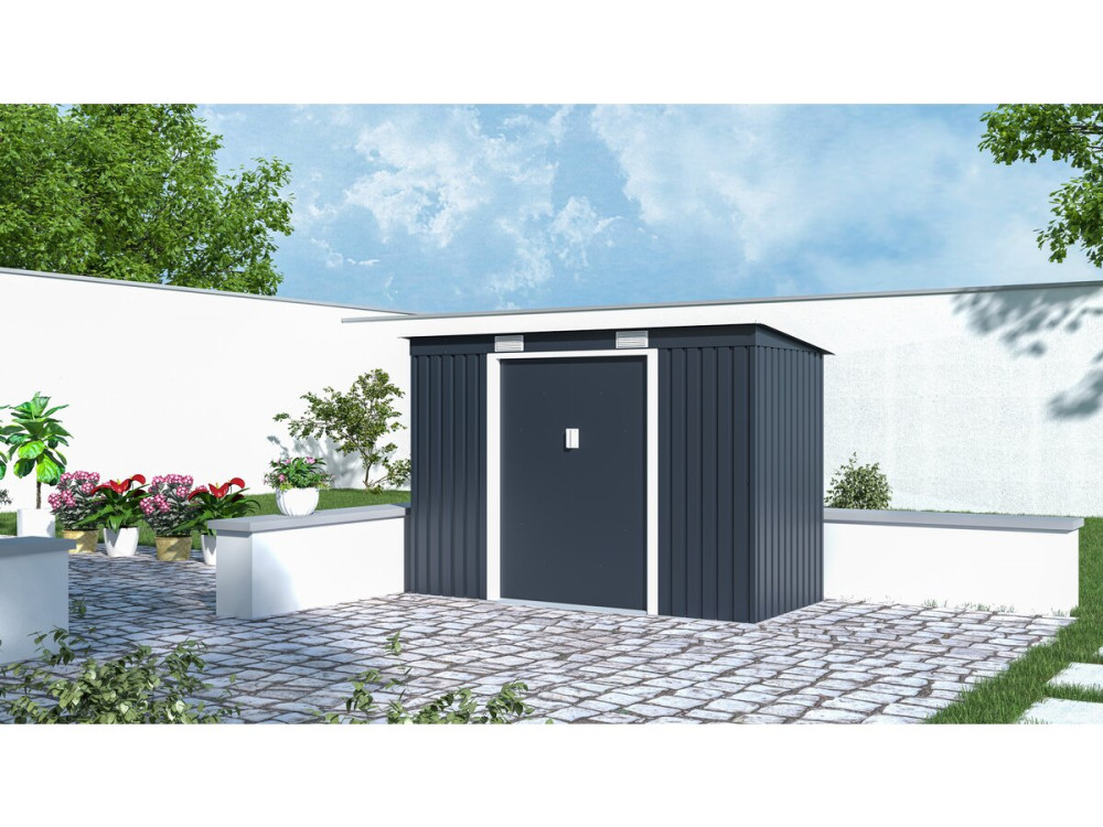 Abri de jardin métal monopente "Austin" - 3,14 m2 - Gris