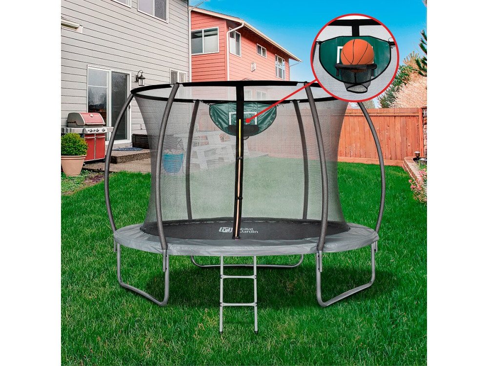 Trampoline avec filet intérieur "jumper" - Ø 3,05 - Gris