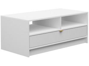 Table basse Tireno - 100 cm X 40 cm X 50 cm-  blanc