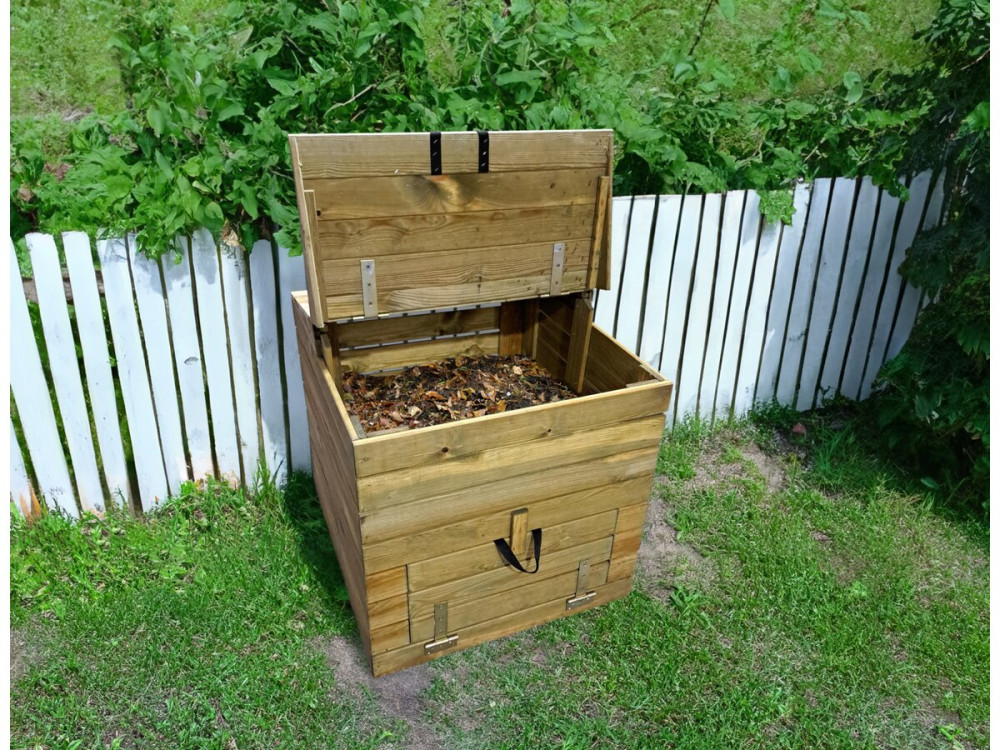 Composteur en bois 500L "Douglas" 80 x 80 x 85 cm