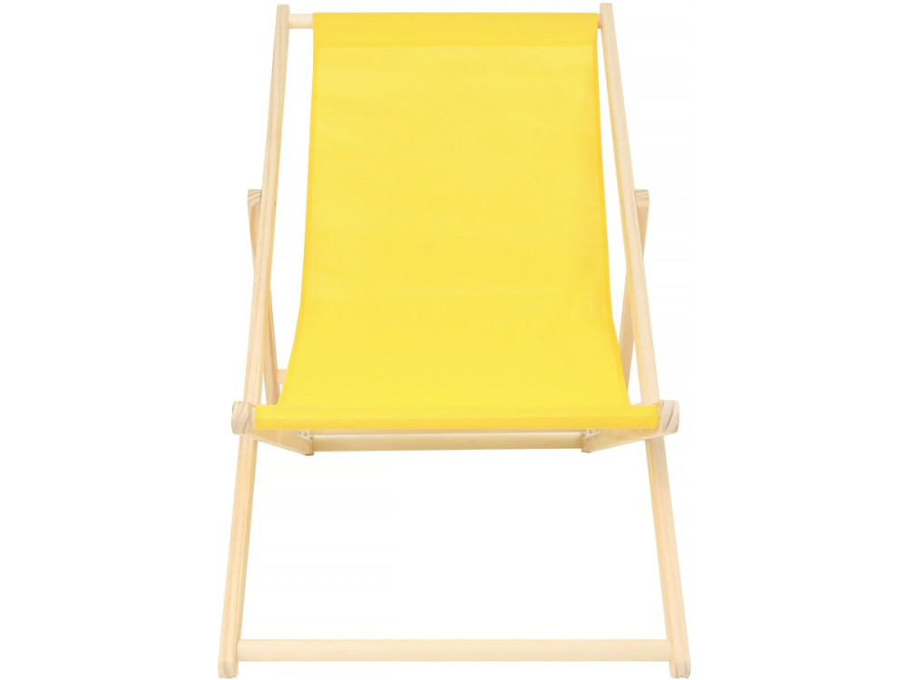 Lot de 2 transats en bois "Chilienne" - 107 x 56.5 x 81 cm - Jaune