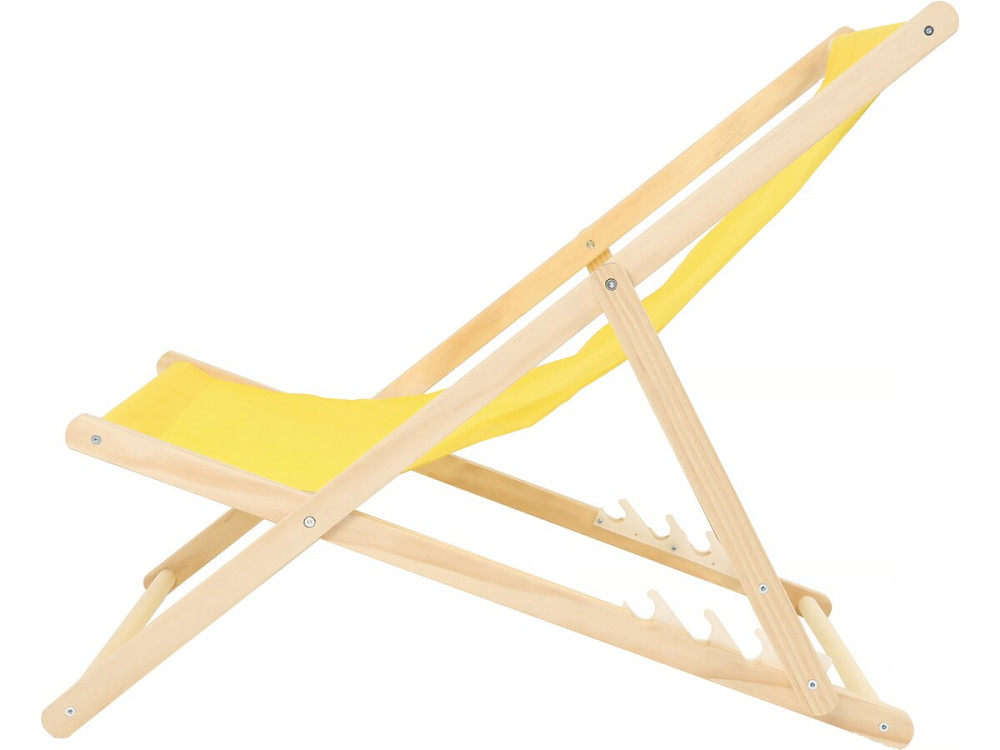 Lot de 2 transats en bois "Chilienne" - 107 x 56.5 x 81 cm - Jaune