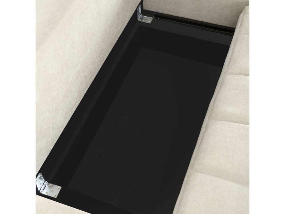 Canapé d'angle convertible tissu chenille 3 places - "Trocadero" - Crème