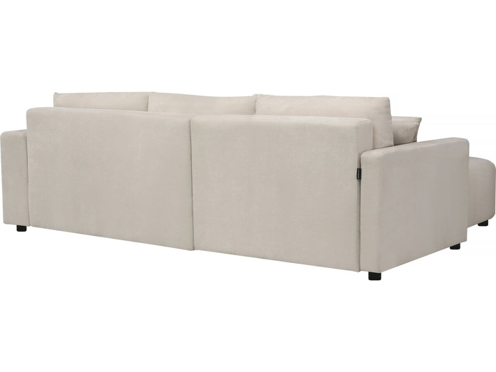 Canapé d'angle convertible tissu chenille 3 places - "Trocadero" - Crème