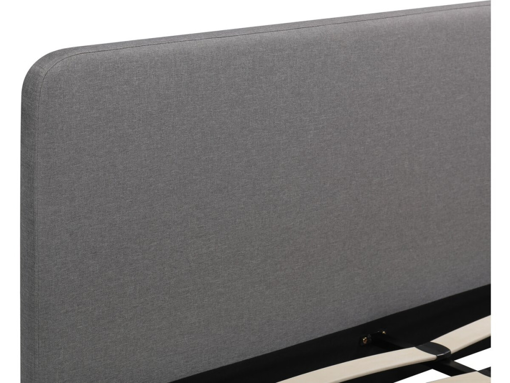 Lit double en tissu "Louise" - 140 x 190 cm - Gris