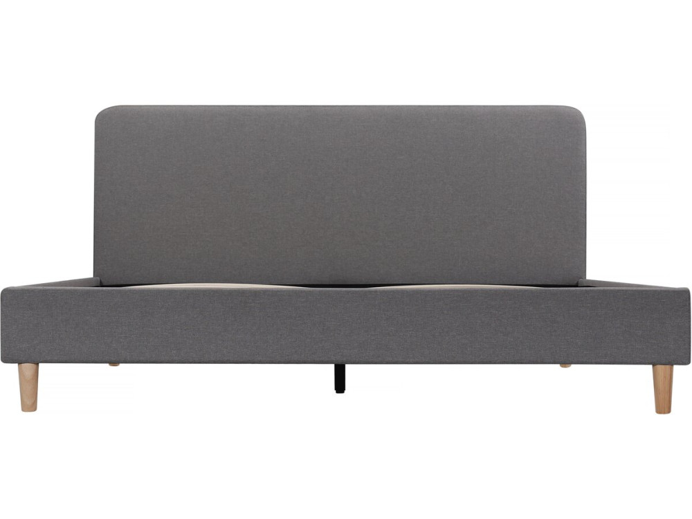 Lit double en tissu "Louise" - 140 x 190 cm - Gris