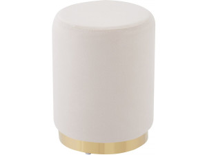 Pouf en velours "Lorraine" - Beige