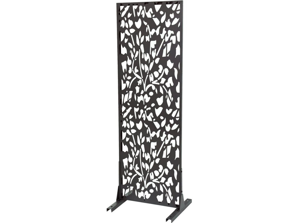 Clôture décorative en métal "Flower" 50 x 150 cm - Anthracite