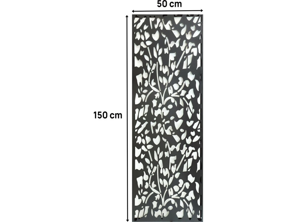 Clôture décorative en métal "Flower" 50 x 150 cm - Anthracite