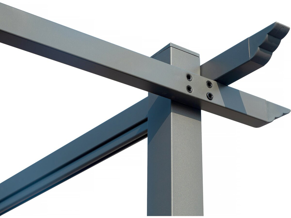 Pergola avec toit rétractable - 3 x 4 m - Gris