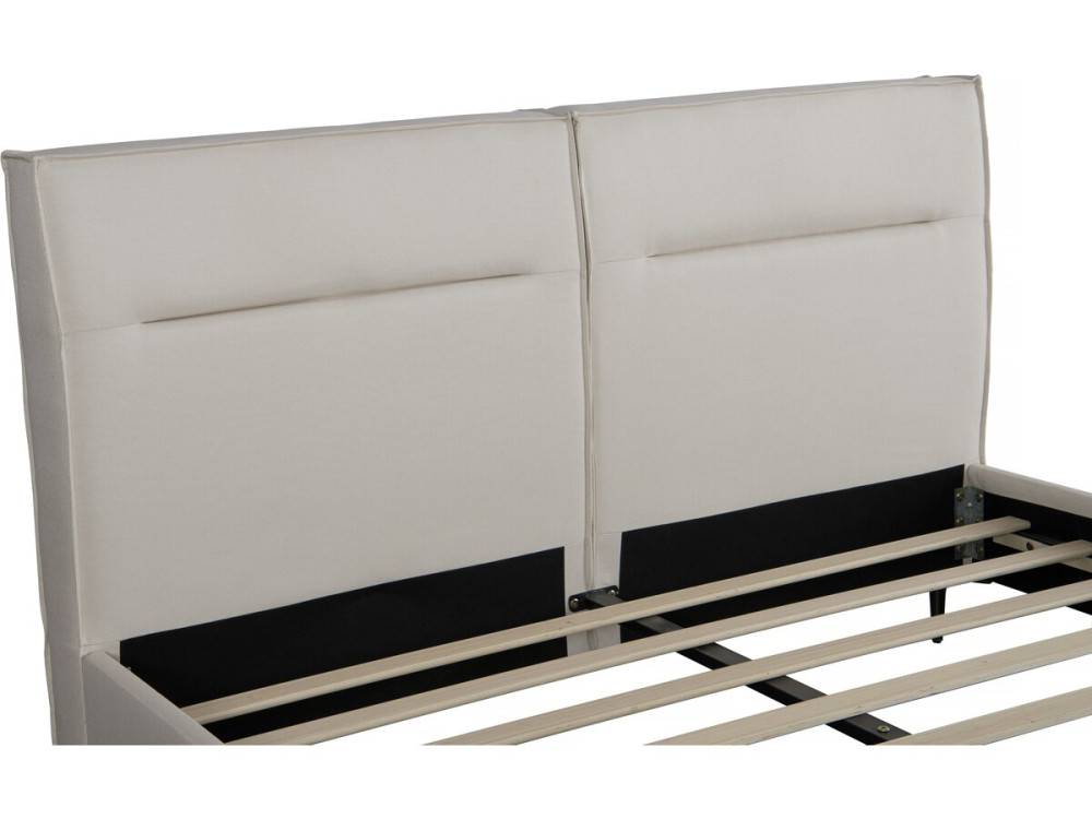 Lit double en tissu design "Moritz" - 180 x 200 cm - Beige