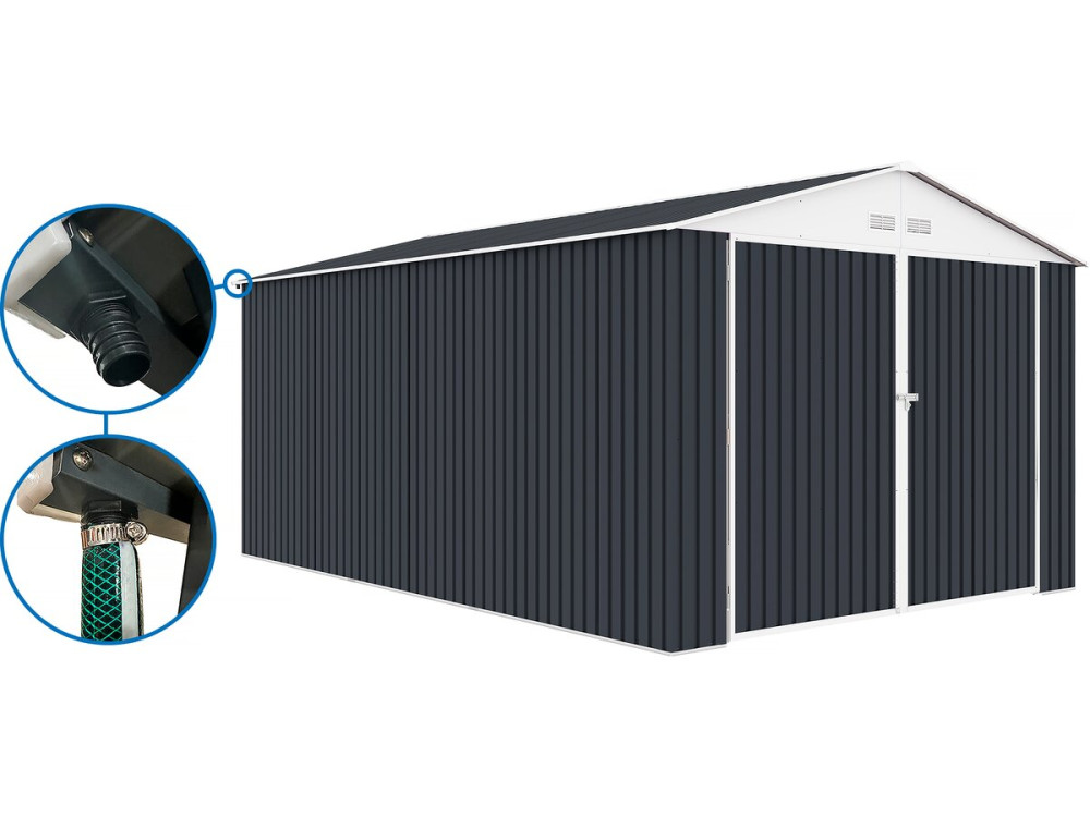 Garage métal  " Houston" - 18,56m² avec gouttière - Anthracite