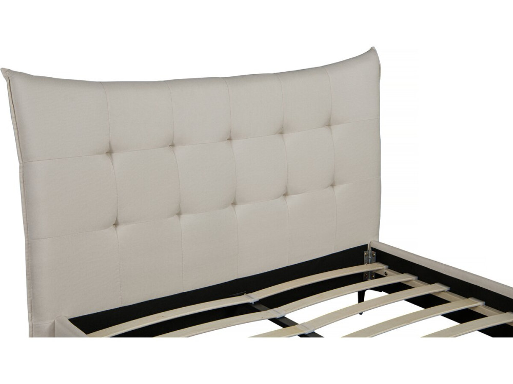 Lit double en tissu capitonné " Aspen" 140 x 190 cm - Beige