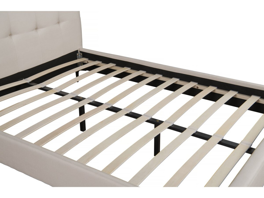 Lit double en tissu capitonné " Aspen" 180 x 200 cm - Beige