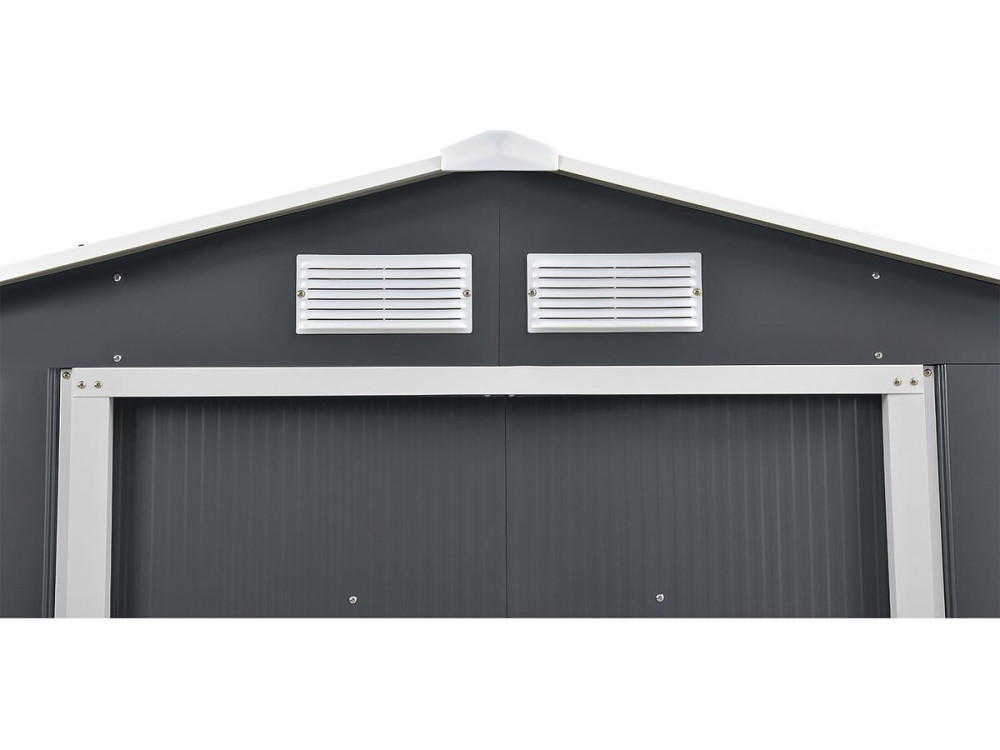 Abri de jardin métal - "Vegas" - 7,06 m² avec gouttière - Gris