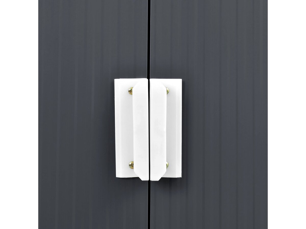 Abri de jardin métal - "Vegas" - 7.06 m² avec panneaux solaires - Gris