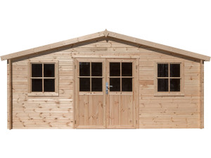 Abri de jardin bois "Alex" - 20.20 m² - 4.80 x 4.00 x 2.39 m - 28 mm