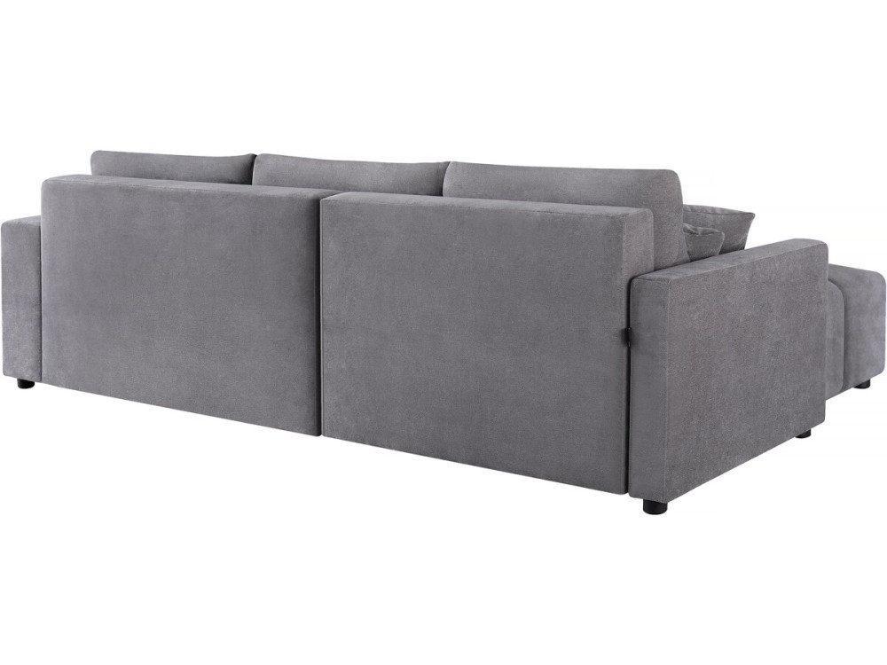 Canapé d'angle convertible tissu chenille 3 places - "Trocadero" - Gris