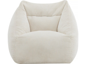 Pouf en velours côtelé "Medellin" - Beige - 85 x 85 x 72 cm