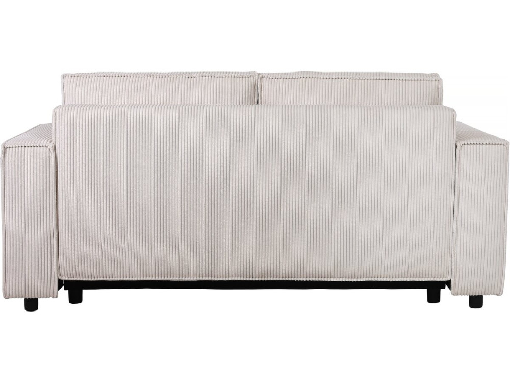 Canapé droit convertible en velours côtelé "Montaigne S" - 2 places - Beige