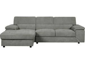 Canapé d'angle en tissu chenille "London" - 4 places - Gris