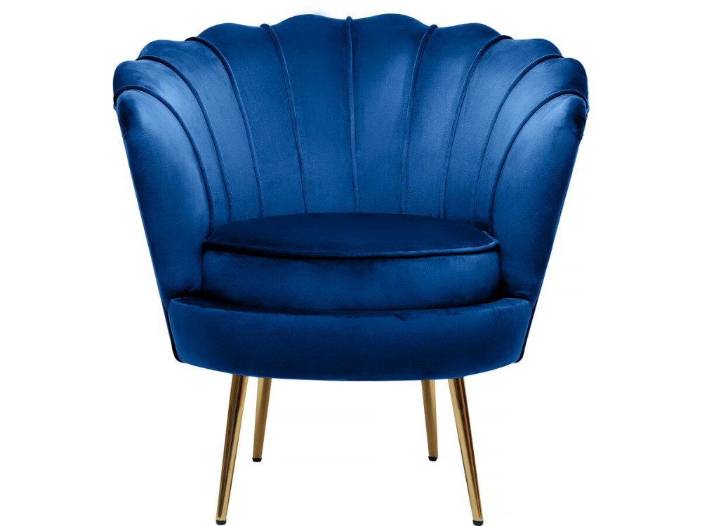 Fauteuil velours "Floria" - 70 x 73 x 76 cm - Bleu