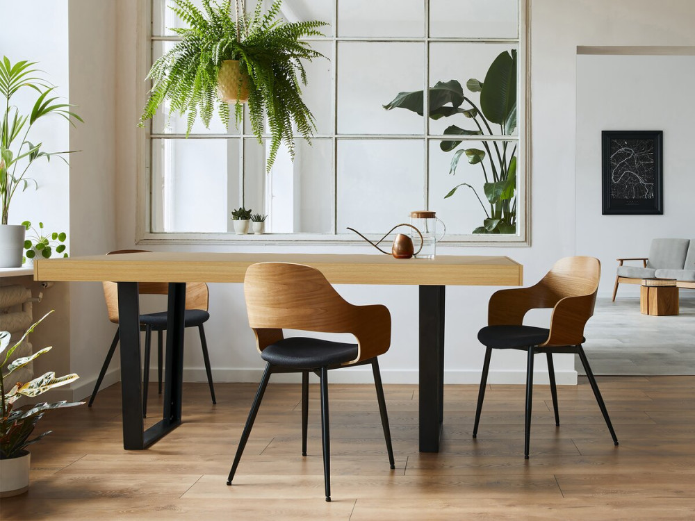 Table repas "Eloise" - 200 x 90 x 80 cm - Marron