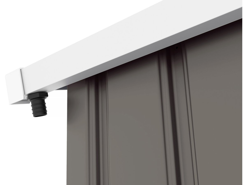 Abri jardin métal "Dallas"- 4.07 m² avec gouttière - Taupe